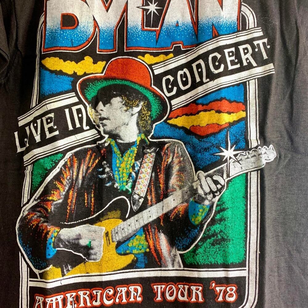 1978 BOB DYLAN Live In Concert American Tour single stitch graphic tee shirt L